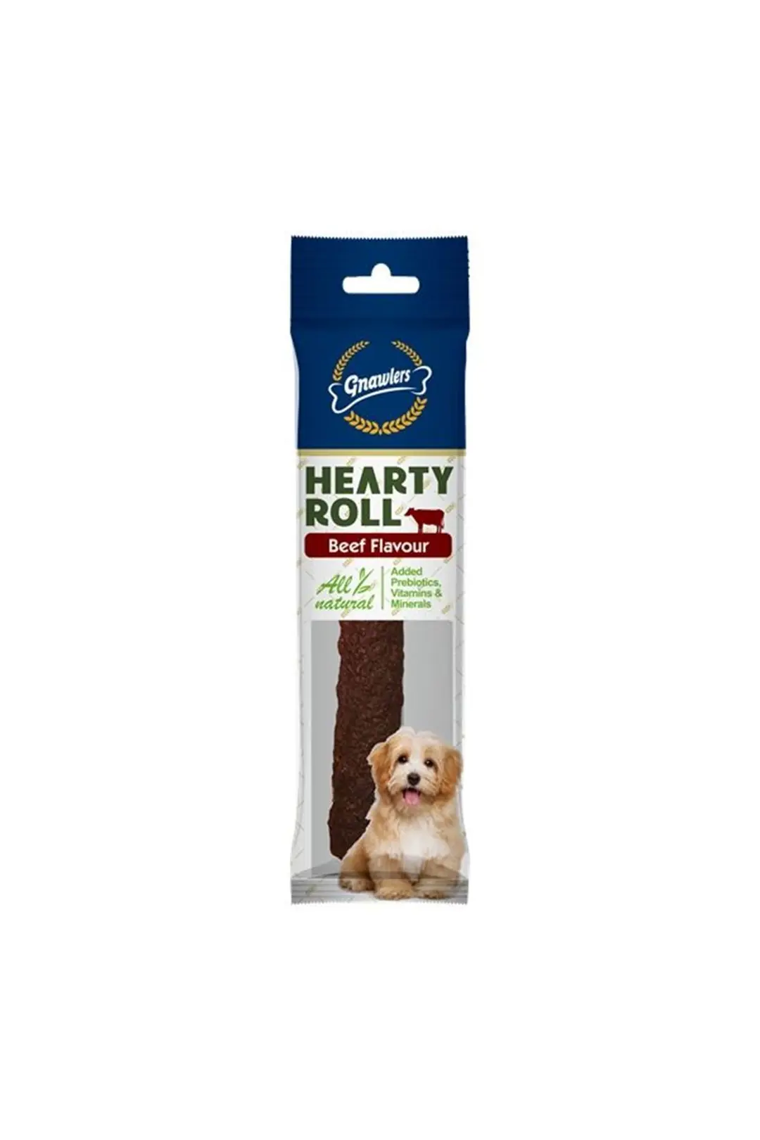 Ürün görseli: Gnawlers Hearty Roll Doğal Kolajen Biftekli Köpek Ödül Kemiği 11.5cm 40gr