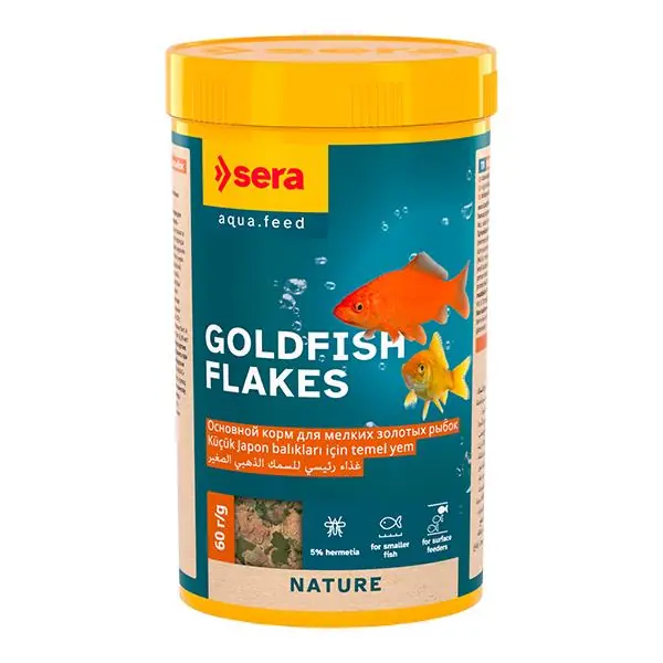 Ürün görseli: Sera Goldfish Flakes Pul Yem 250ml 60gr