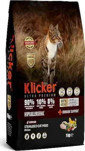 Klicker Tavuklu 1 kg Kısırlaştırılmış Yetişkin Kedi Maması