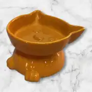Setaş Ayaklı Seramik Mama Kabı Kedi Kafası Figürlü