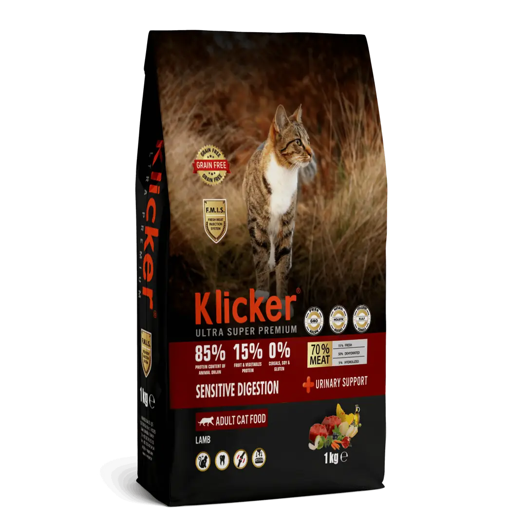 Ürün görseli: Klıcker Yetişkin Kedi Kuru Maması Sensıtıve Kuzulu 1 kg