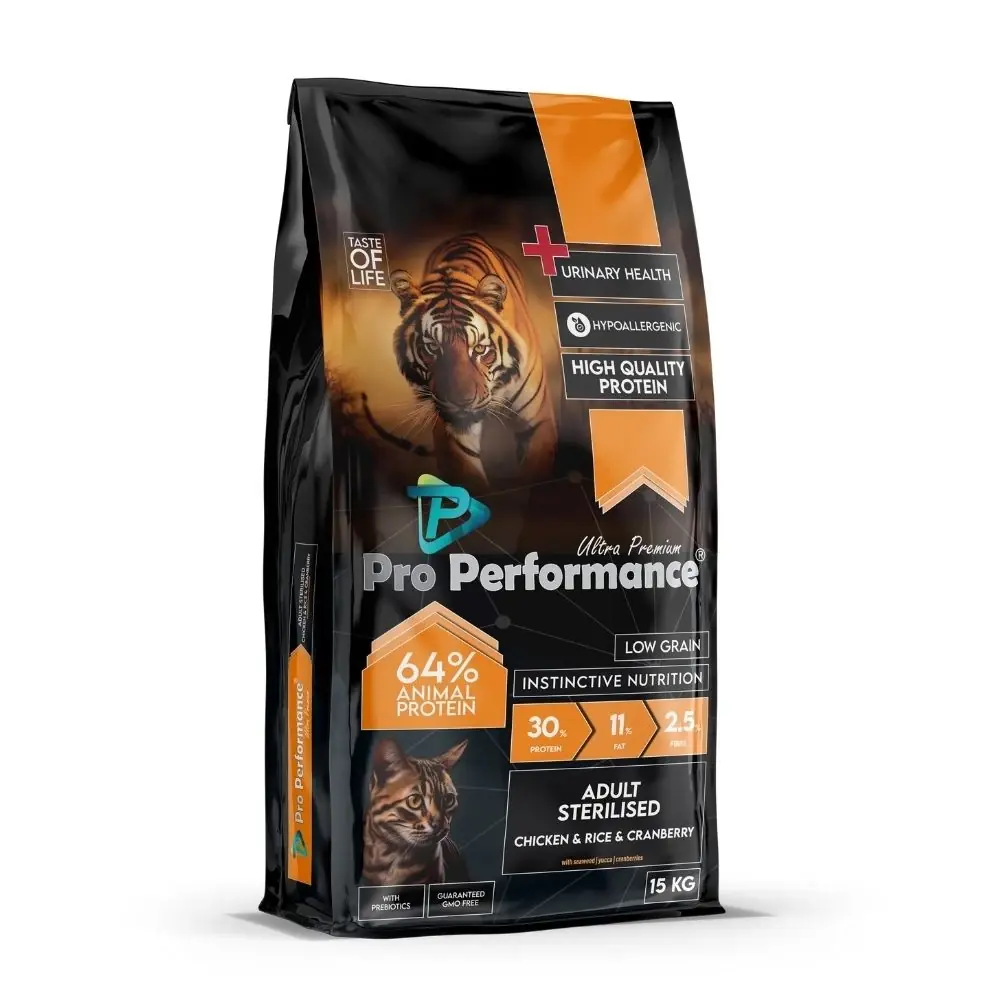 Ürün görseli: Pro Performance Tavuklu ve Pirinçli 15 kg Kısırlaştırılmış Yetişkin Kedi Maması