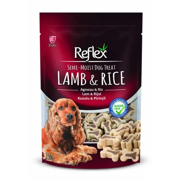 Ürün görseli: Reflex Kuzulu ve Pirinçli Yarı Yumuşak Köpek Ödül Maması 150gr