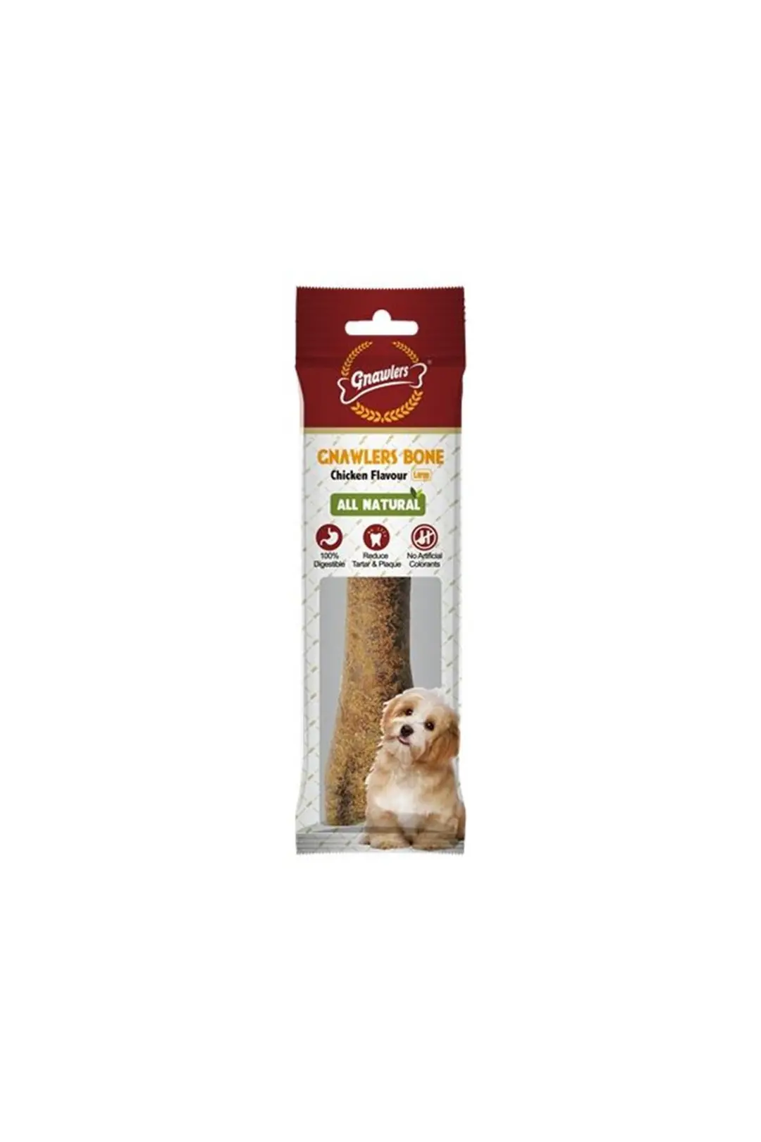 Ürün görseli: Gnawlers Tavuklu Köpek Ödül Kemiği 20cm [L]