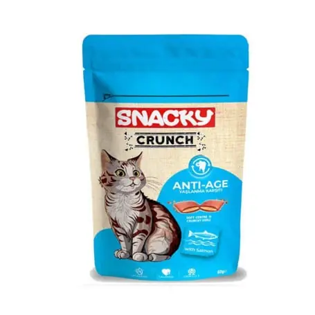 Ürün görseli: Snacky Kedi Crunch Ödül Anti-Age Somonlu 60gr